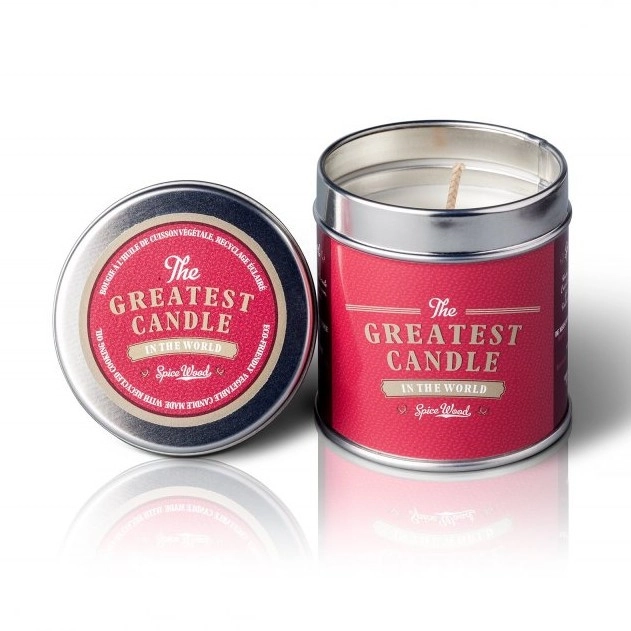 Vonná svíčka v plechovce - dřevo a koření