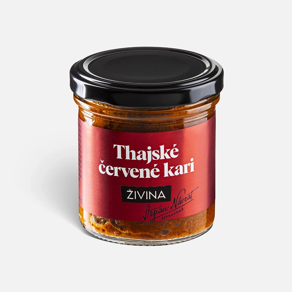 Thajská červená kari pasta extra pálivá pro kari s kokosovým mlékem 140 g