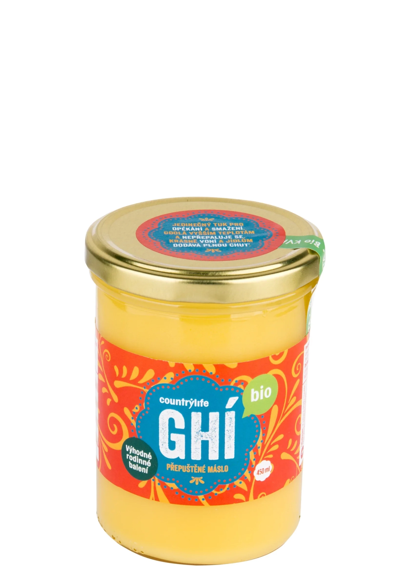 Přepuštěné máslo GHI 450 ml BIO
